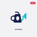 Two color watering vector icon from farming concept. isolated blue watering vector sign symbol can be use for web, mobile and logo