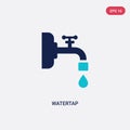 Two color watertap vector icon from general concept. isolated blue watertap vector sign symbol can be use for web, mobile and logo
