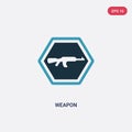 Two color weapon vector icon from signs concept. isolated blue weapon vector sign symbol can be use for web, mobile and logo. eps Royalty Free Stock Photo