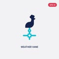 Two color weather vane vector icon from farming concept. isolated blue weather vane vector sign symbol can be use for web, mobile