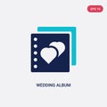 Two color wedding album vector icon from birthday party and wedding concept. isolated blue wedding album vector sign symbol can be Royalty Free Stock Photo