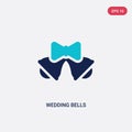 Two color wedding bells vector icon from birthday party and wedding concept. isolated blue wedding bells vector sign symbol can be Royalty Free Stock Photo