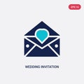 Two color wedding invitation vector icon from love & wedding concept. isolated blue wedding invitation vector sign symbol can be Royalty Free Stock Photo