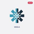 Two color wedelia vector icon from nature concept. isolated blue wedelia vector sign symbol can be use for web, mobile and logo.