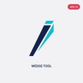 Two color wedge tool vector icon from construction concept. isolated blue wedge tool vector sign symbol can be use for web, mobile