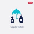 Two color wellness tourism vector icon from general concept. isolated blue wellness tourism vector sign symbol can be use for web