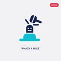 Two color whack a mole vector icon from entertainment concept. isolated blue whack a mole vector sign symbol can be use for web,