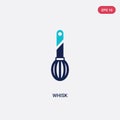 Two color whisk vector icon from gastronomy concept. isolated blue whisk vector sign symbol can be use for web, mobile and logo.