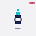 Two color whisky vector icon from alcohol concept. isolated blue whisky vector sign symbol can be use for web, mobile and logo.