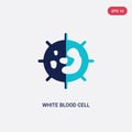 Two color white blood cell vector icon from human body parts concept. isolated blue white blood cell vector sign symbol can be use Royalty Free Stock Photo