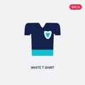 Two color white t shirt vector icon from fashion concept. isolated blue white t shirt vector sign symbol can be use for web, Royalty Free Stock Photo