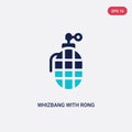 Two color whizbang with rong vector icon from army and war concept. isolated blue whizbang with rong vector sign symbol can be use