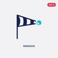 Two color windsock vector icon from ecology concept. isolated blue windsock vector sign symbol can be use for web, mobile and logo