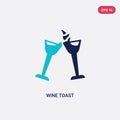 Two color wine toast vector icon from drinks concept. isolated blue wine toast vector sign symbol can be use for web, mobile and Royalty Free Stock Photo