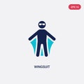 Two color wingsuit vector icon from camping concept. isolated blue wingsuit vector sign symbol can be use for web, mobile and logo