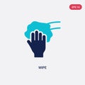 Two color wipe vector icon from cleaning concept. isolated blue wipe vector sign symbol can be use for web, mobile and logo. eps Royalty Free Stock Photo