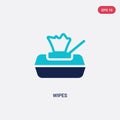 Two color wipes vector icon from beauty concept. isolated blue wipes vector sign symbol can be use for web, mobile and logo. eps Royalty Free Stock Photo
