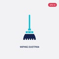Two color wiping dustpan vector icon from cleaning concept. isolated blue wiping dustpan vector sign symbol can be use for web,