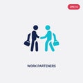 Two color work parteners vector icon from business concept. isolated blue work parteners vector sign symbol can be use for web,