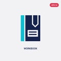 Two color workbook vector icon from business concept. isolated blue workbook vector sign symbol can be use for web, mobile and