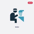 Two color wudu vector icon from religion-2 concept. isolated blue wudu vector sign symbol can be use for web, mobile and logo. eps