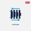 Two color xylophone vector icon from brazilia concept. isolated blue xylophone vector sign symbol can be use for web, mobile and