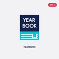 Two color yearbook vector icon from general concept. isolated blue yearbook vector sign symbol can be use for web, mobile and logo