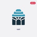 Two color yurt vector icon from sauna concept. isolated blue yurt vector sign symbol can be use for web, mobile and logo. eps 10