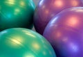 Two colored exercise balls Royalty Free Stock Photo