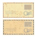 Two colored grunge envelopes