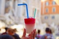 Two-colored ice dessert granita