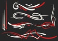 Two colored pinstriping ornaments set Royalty Free Stock Photo