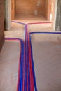 Two colored pipes on the floor Royalty Free Stock Photo