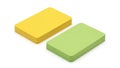 Two colored rectangular blocks placed side by side on a plain background Royalty Free Stock Photo