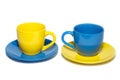 Two colored teacups Royalty Free Stock Photo