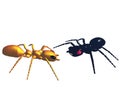 Two colorful ants on white Royalty Free Stock Photo