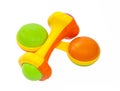 Two colorful baby rattle Royalty Free Stock Photo