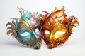 Two Colorful Carnival Mardi Gras Masks