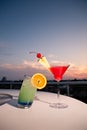 two colorful cocktails Royalty Free Stock Photo