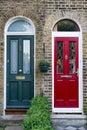 Two colorful doors. Decision, concept of the important choice in life Royalty Free Stock Photo