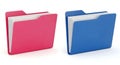 Two colorful folders filled with documents for organization and storage Royalty Free Stock Photo