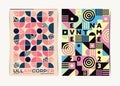 Two Colorful Geometric Posters Template with Turing Pattern.