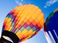 Two colorful hot air balloons against blue sky Royalty Free Stock Photo