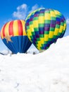 Two colorful hot air balloons against blue sky Royalty Free Stock Photo