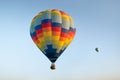 Two colorful hot air balloons on blue sky background Royalty Free Stock Photo