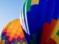 Two colorful hot air balloons on the ground Royalty Free Stock Photo