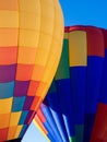 Two colorful hot air balloons on the ground Royalty Free Stock Photo