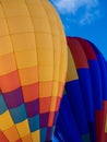 Two colorful hot air balloons on the ground Royalty Free Stock Photo