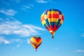 two colorful hot air balloons on the sky Royalty Free Stock Photo