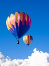 Two colorful hot air balloons in the sky Royalty Free Stock Photo